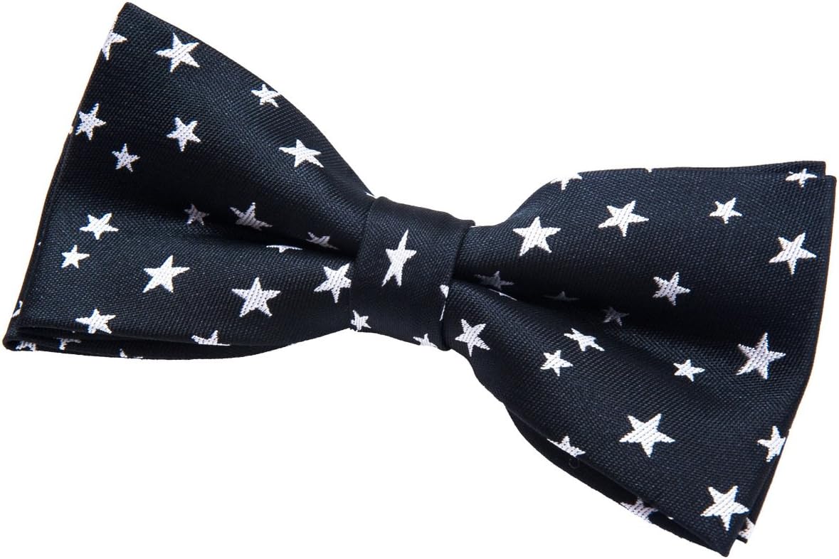 Retreez Classic Stars Woven Microfiber Pre-tied Bow Tie (4.5")