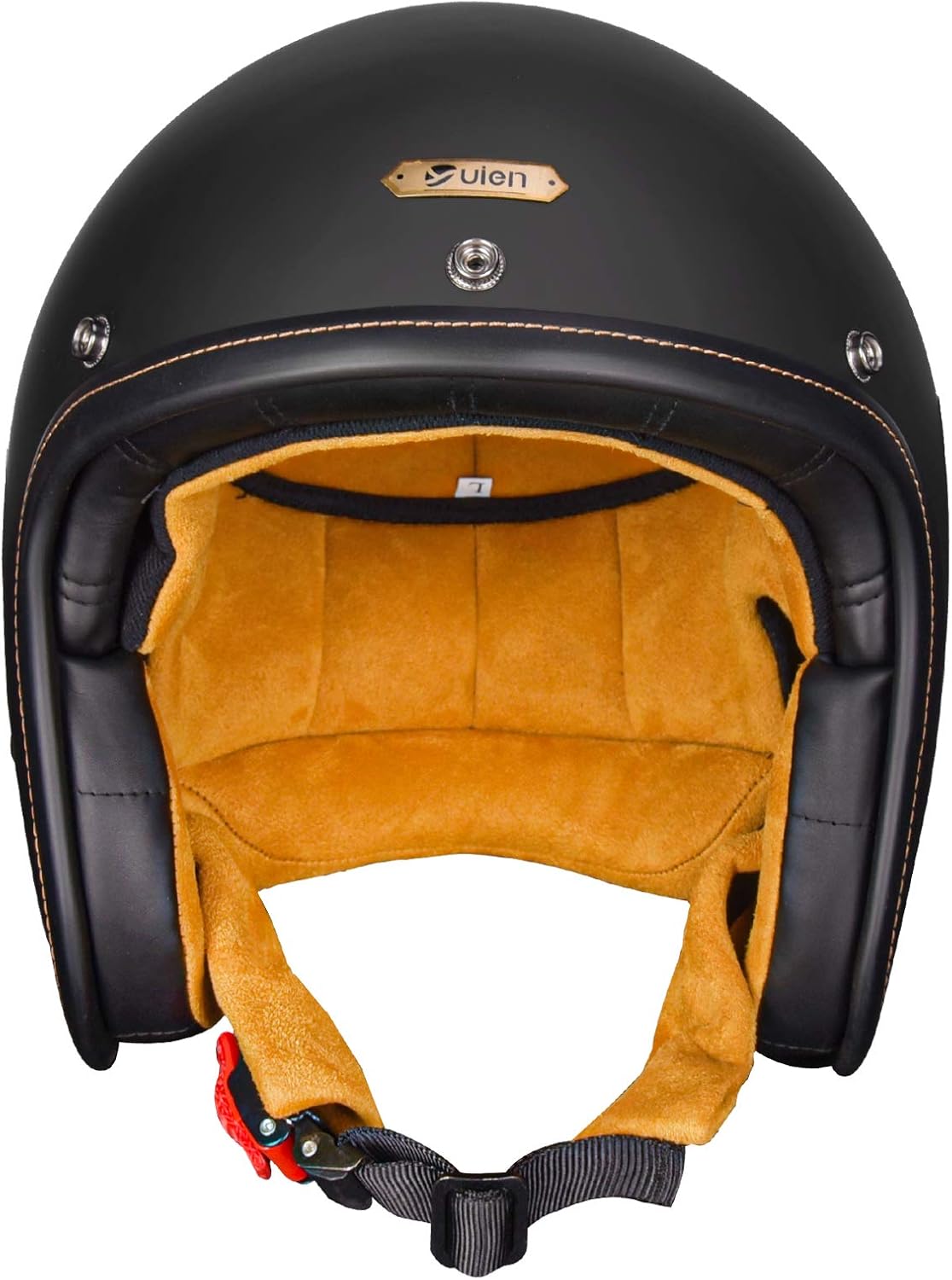 YUIEN Carbon Fiber Open Face Helmet-Unisex Adult Retro Style Motorcycle Helmet Goggle Available Only for Motorbike Scooter Moped,Large (Matte Black) : Automotive