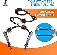 Vista 4 de SparklyPets - Correa doble para perros con manos libres – Correa doble para razas medianas y grandes – Correa para 2 perros con asas acolchadas