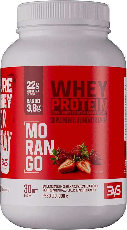 3VS Nutrition Whey 100% Concentrado 900g Sabor Morango