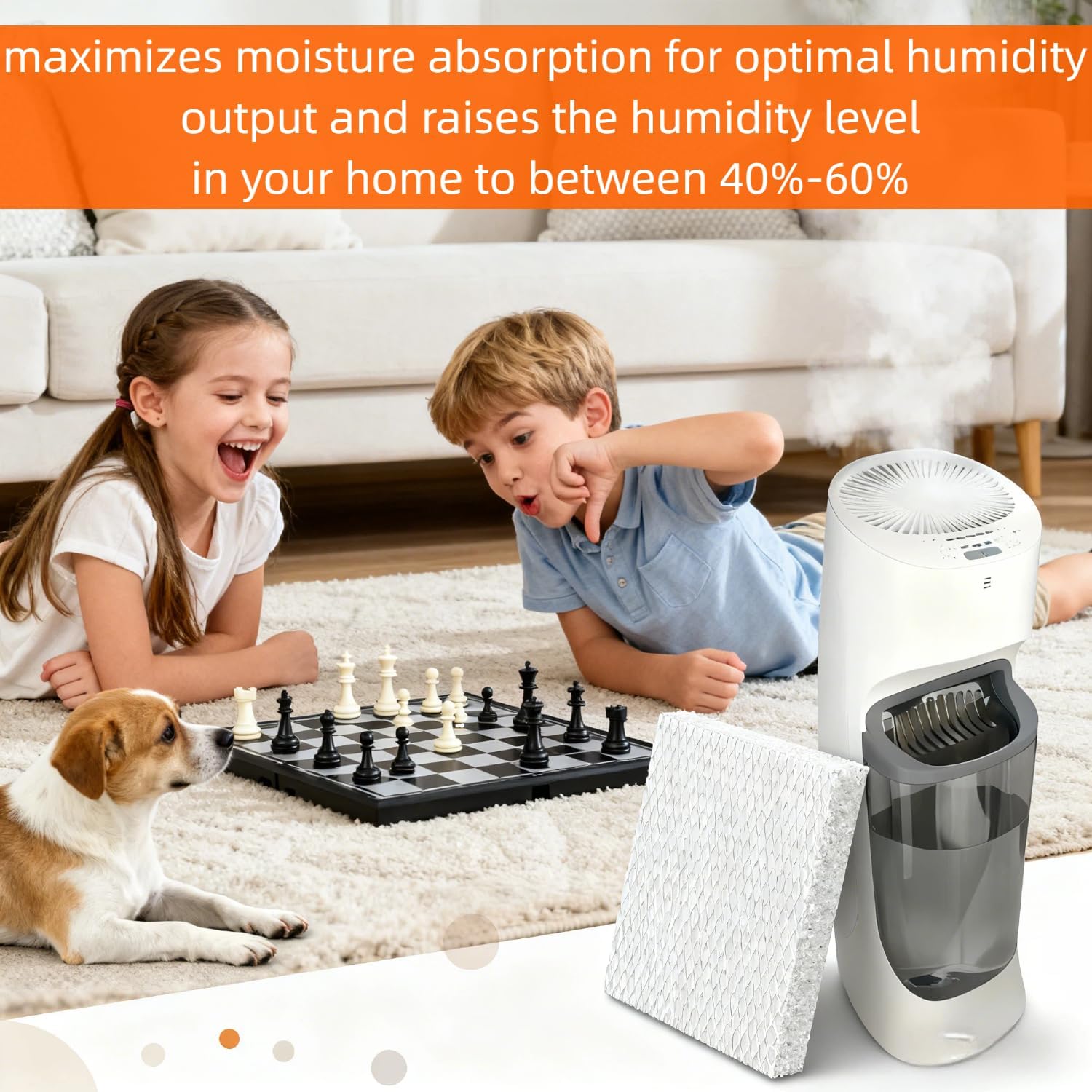 2-PACK Humidifier Replacement Filter T for Honeywell HEV615 and HEV620 Humidifier Wicks,Compatible with Part # HFT600