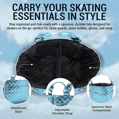 Kami-So Ice Skate Bag Tote | Skate Bag Organizer with Multi-purpose Pockets | Ideal for Water Bottle, Gloves & Accessories