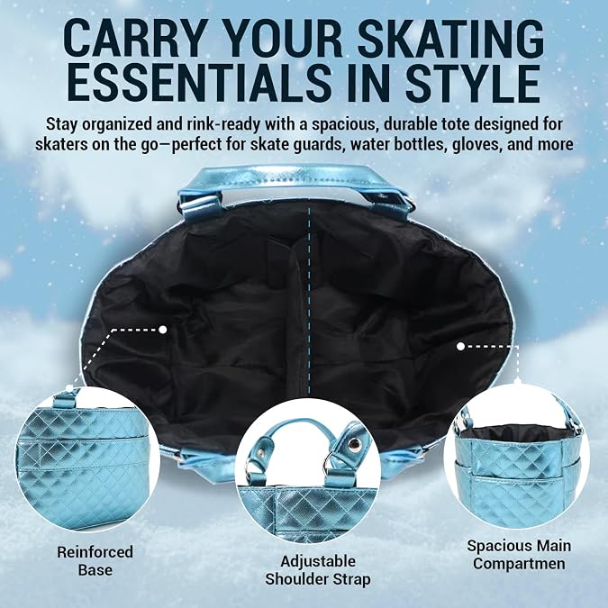 Kami-So Ice Skate Bag Tote | Skate Bag Organizer with Multi-purpose Pockets | Ideal for Water Bottle, Gloves & Accessories