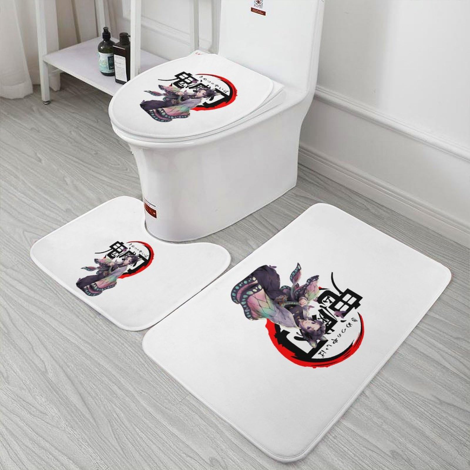 Amazon｜鬼滅の刃 虫柱 胡蝶 しのぶ トイレマット 3点セット