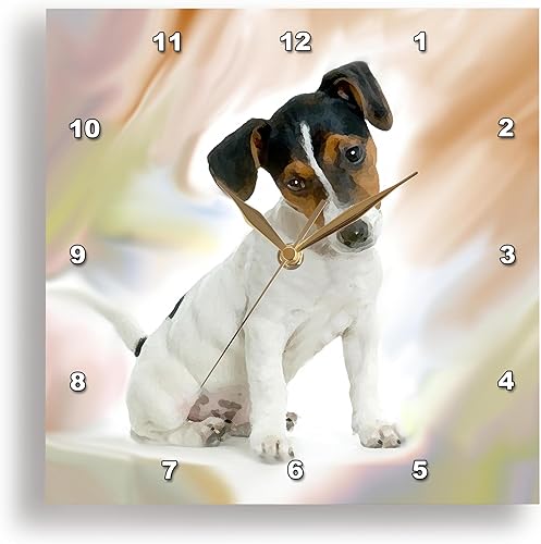 3dRose Jack Russell Terrier - Reloj de pared, 10 x 10 pulgadas