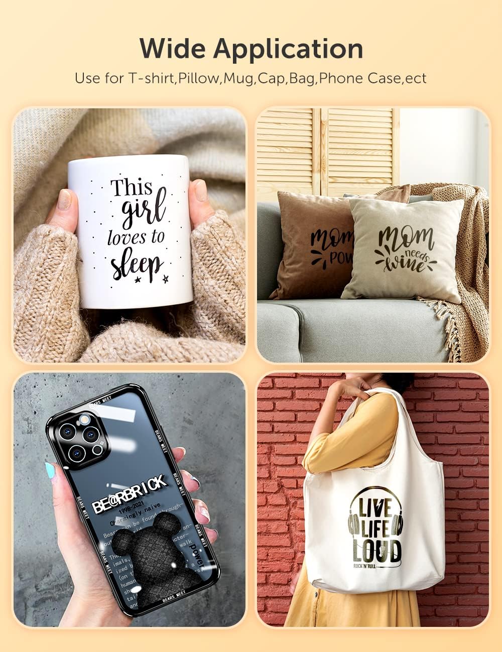Hiipoo Sublimation Ink Refilled Bottles Work with WF7710 ET2760 ET2720 ET2803 ET2800 ET15000 C88 C88+ Inkjet Printer Heat Press Transfer on Mugs Plates T-Shirts Pillows Phone Case