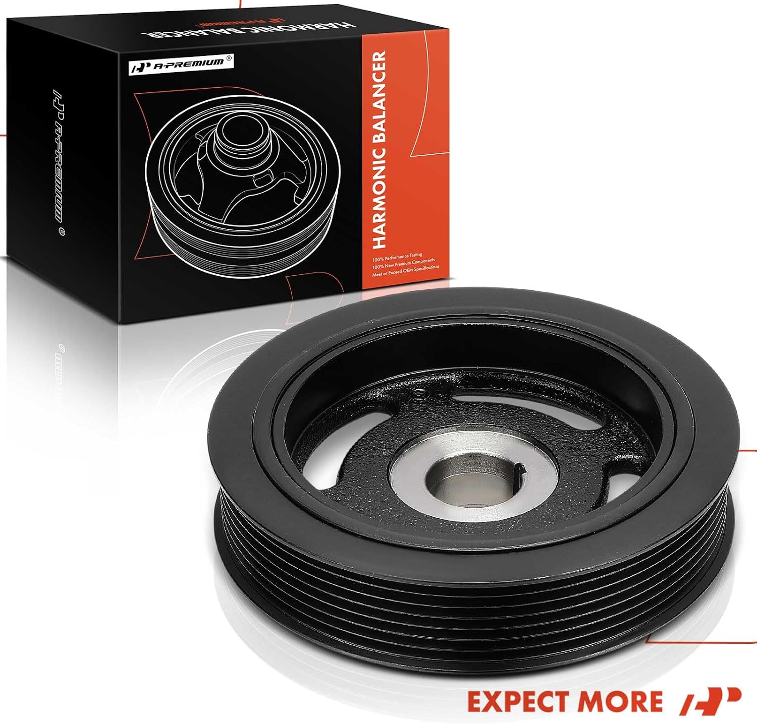 A-Premium Engine Harmonic Balancer Crankshaft Pulley Compatible with Nissan Versa 2006-2011, NV200 2009-2013, Cube 2002-2009, Almera, Bluebird, Latio, M20, March, Micra, Note, Qashqai, Tiida & More