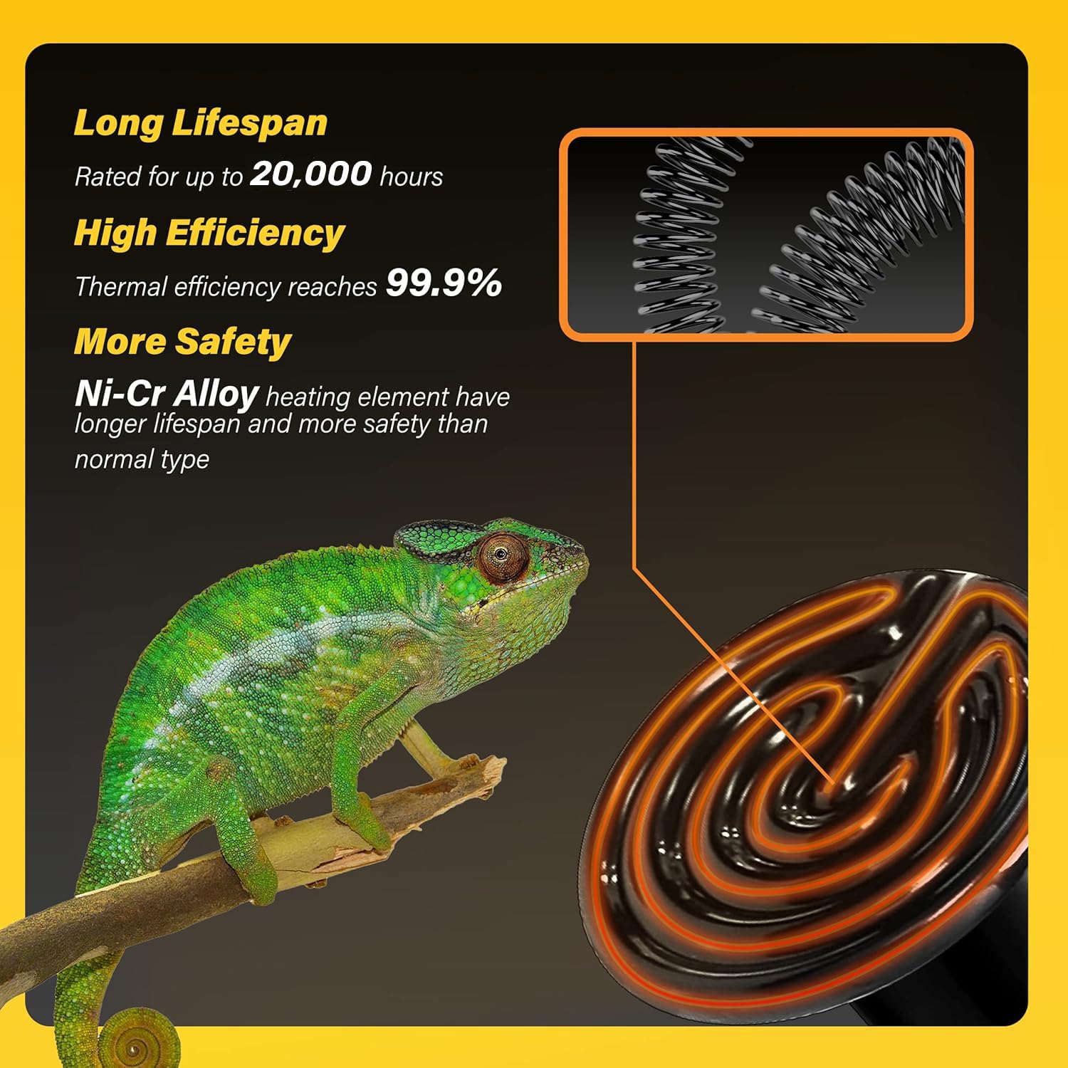 Simple Deluxe 150W Reptile Heat Lamp Bulbs, Ceramic Heat Emitters for Amphibian Pet & Incubating Chicken (Black, 150 Watts, 4-Pack) - image 5