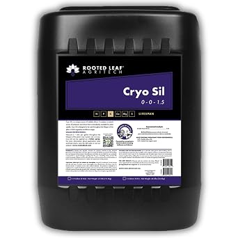 Cryo SIL - Silica Fertilizer for Plants Nutrients Derived from Natural Sand with Plant Based Organic Acid Nutrient with Potassium Foliar Spray for Hydroponic - 5 Gallon