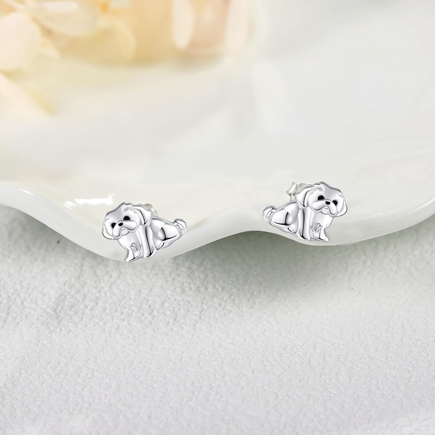 YAFEINI Aniaml Stud Earrings 925 Sterling Silver Cute Animal Dog Jewelry for Women Birthday Gifts