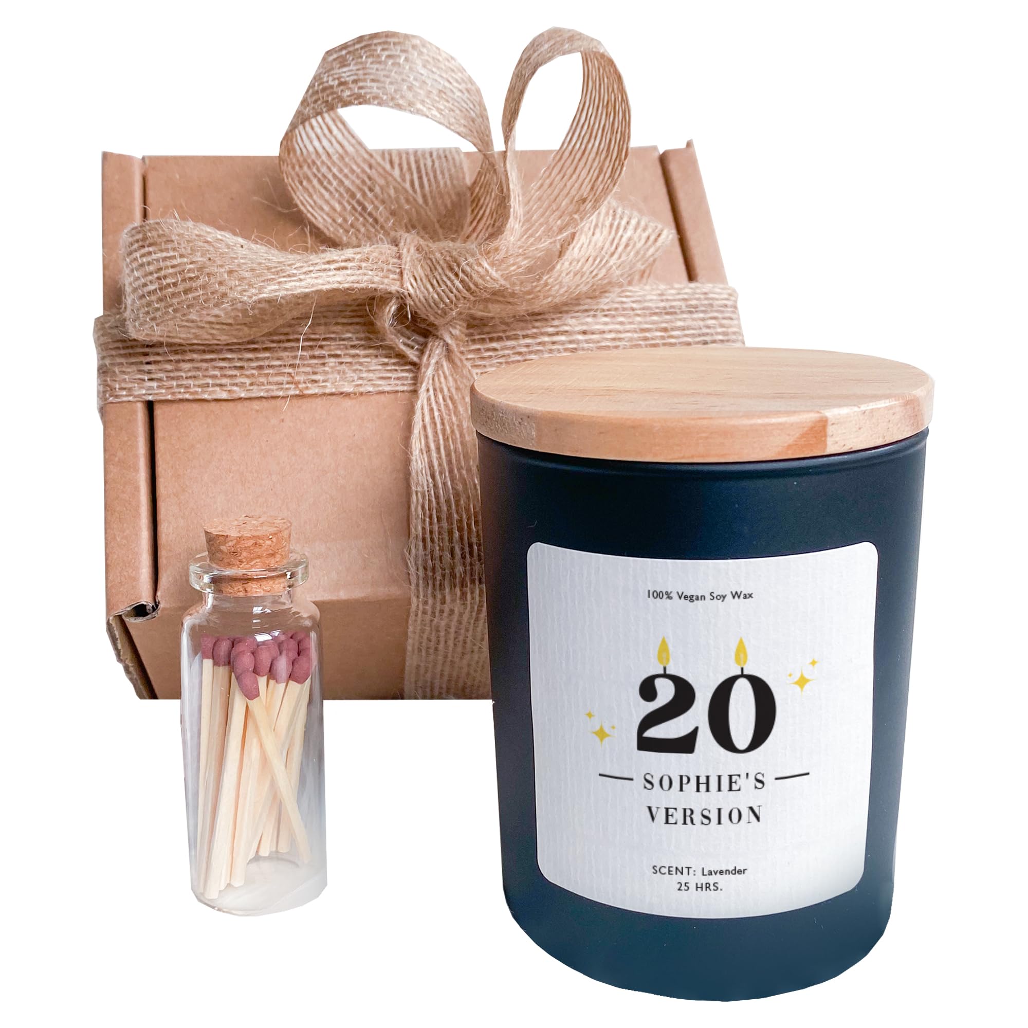 Pomchick - Personalised Birthday Candle Name's Version Funny Birthday Gift Set for Her Him 20th 21st 30th 40th 50th 60th Present Scented Vegan Soy Wax