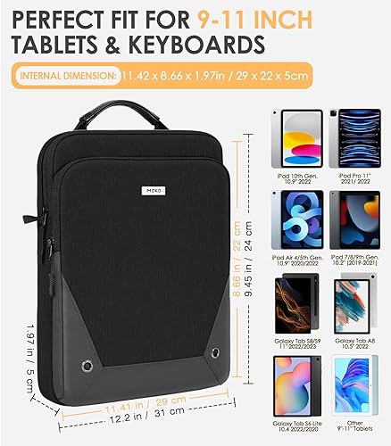 Miniatura 2 de MoKo Funda para tablet de 9 a 11 pulgadas, funda de transporte protetivo de 360 compatible con iPad 10th 10.9, iPad Air 54th 10.9, iPad 98th 10.2,