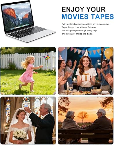 Miniatura 7 de UCEC Kit de convertidor VHS a digital, convertidor VCR a digital, dispositivo de captura de video RCA a USB, dispositivo de tarjeta de captura de