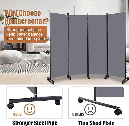 Miniatura 43 de Divisor de habitación plegable con ruedas, divisor de 6 pies de alto para separación de habitaciones, divisores y divisores móviles de habitación,