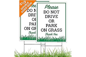 Do Not Walk on Grass Yard Sign - 2 Pack