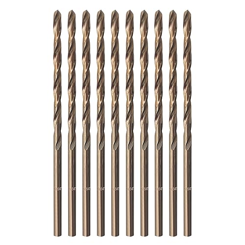 Broca de cobalto 764 pulgadas, broca helicoidal de acero de alta velocidad M35, punta de 135 grados para metal duro, acero inoxidable, hierro