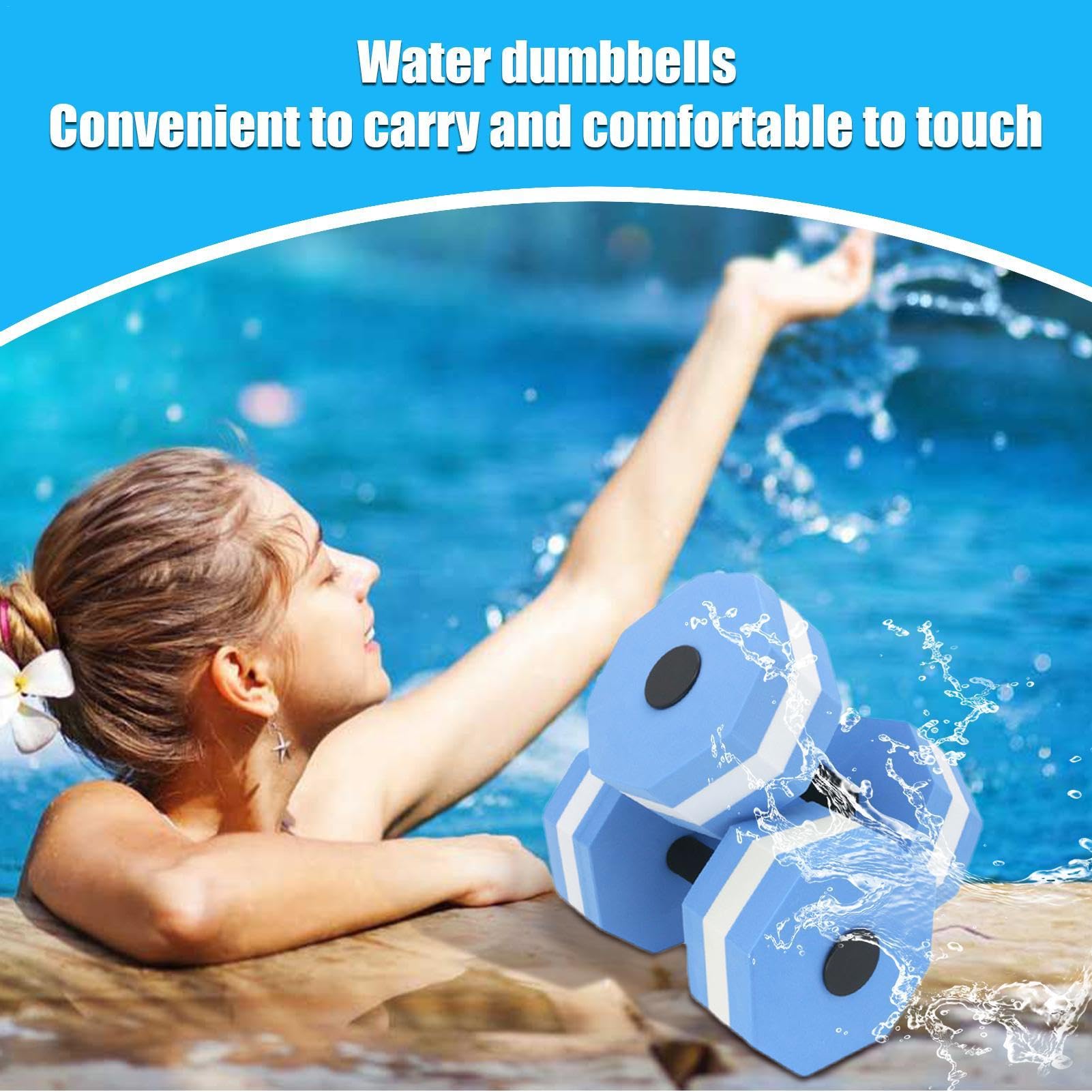 BESPORTBLE Water Dumbbell: 2 Pcs Comfortable Portable Lightweight Pool Dumbbells - Purple EVA Barbells For Kids Toddlers Teens Adults