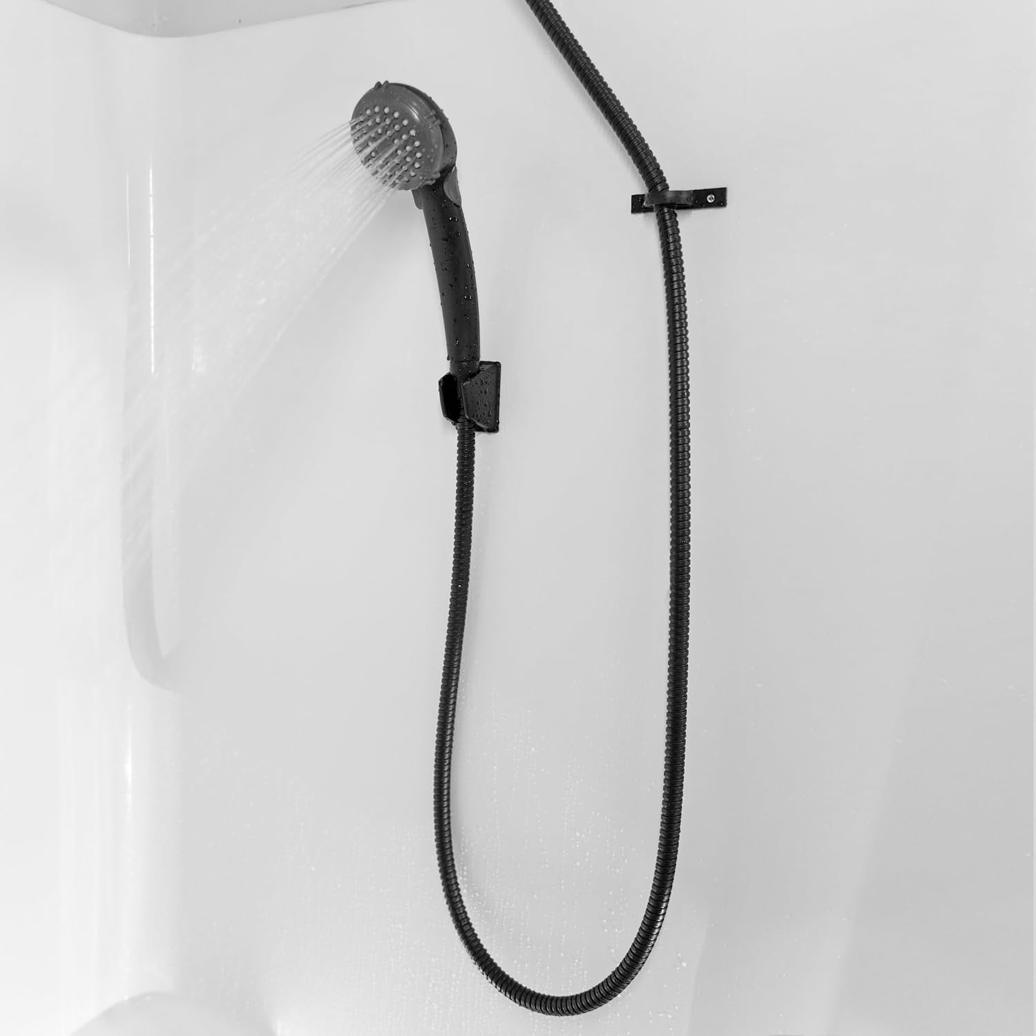 Dura Faucet DF-SA400-WT RV Hand Held Shower Wand, Water-Saving Trickle Switch (White)
