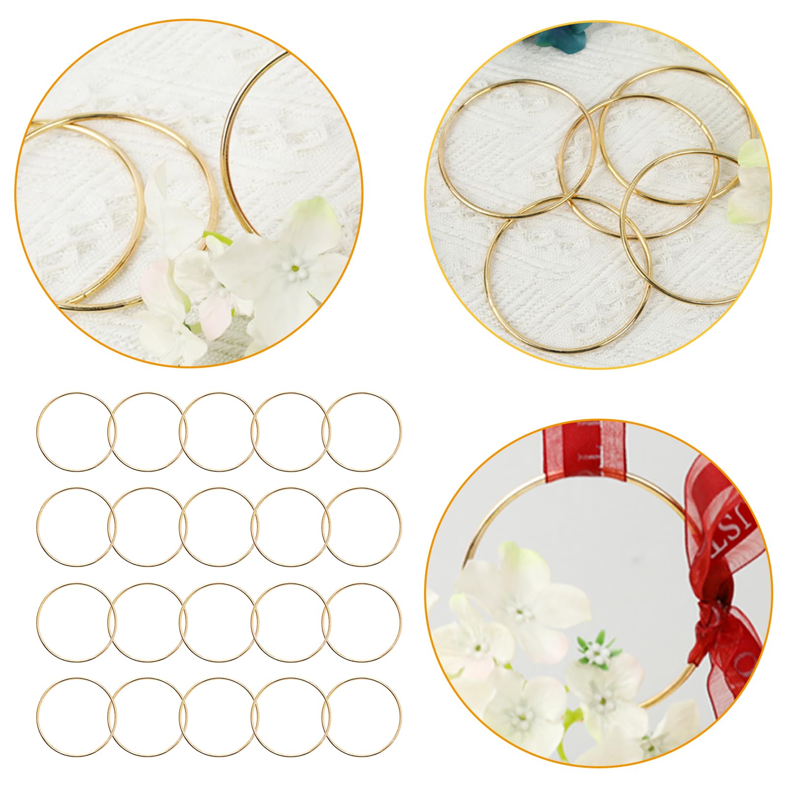 12 Pezzi Cerchi Metallo Per DIY - Anelli 10/12/15/20 Cm Per Ghirlande, Acchiappasogni E Decorazioni - Foto 2