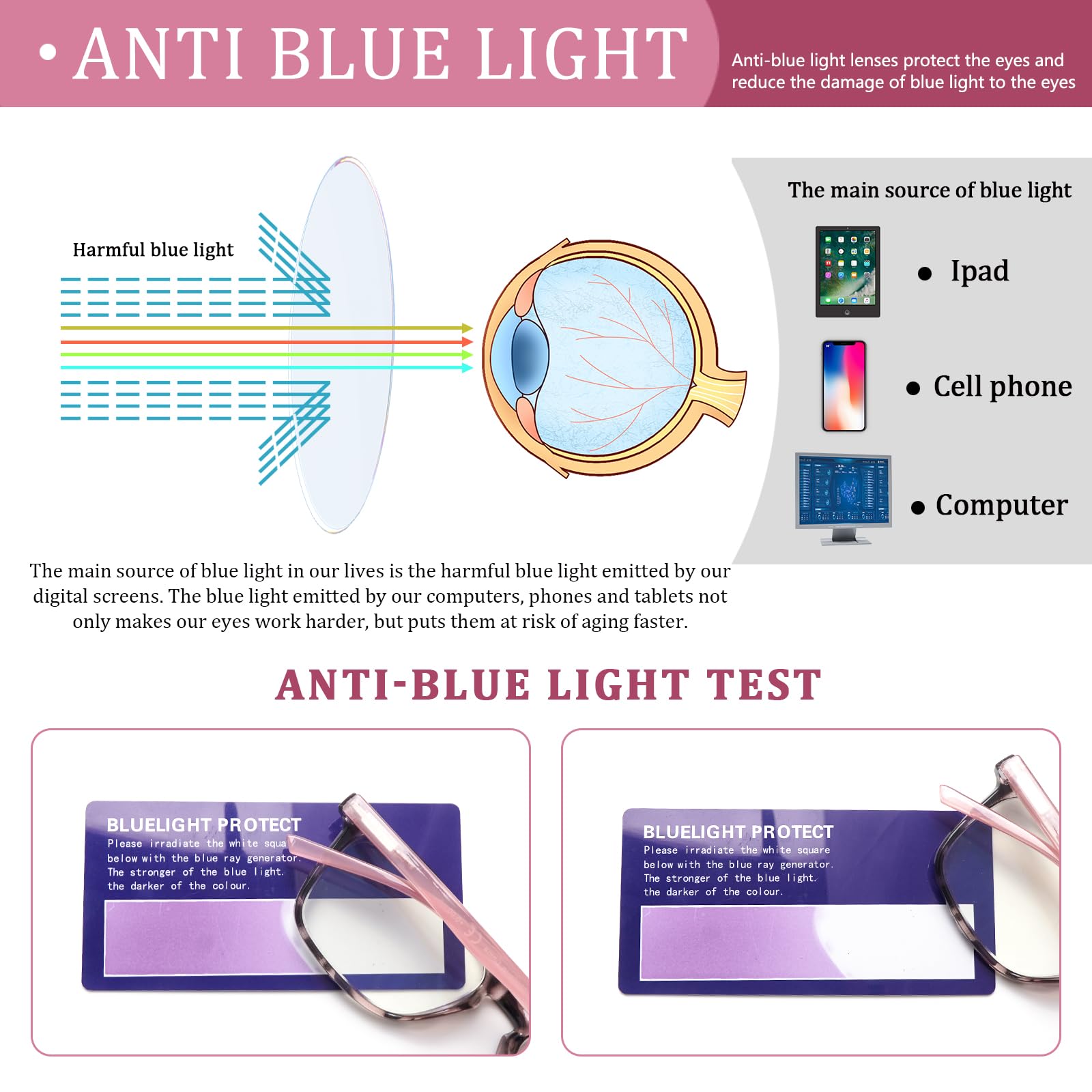 Paquete de 6 lentes de lectura para mujeres y hombres, con bisagra de resorte, bloqueo de luz azul, antifatiga ocular, lectores de computadora