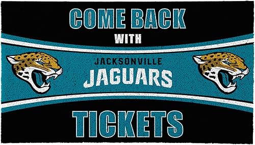 Team Sports America NFL Jacksonville Jaguars  Entrada interior y exterior  28 x 16 pulgadas  Parte trasera antideslizante  Tapetes de bienvenida