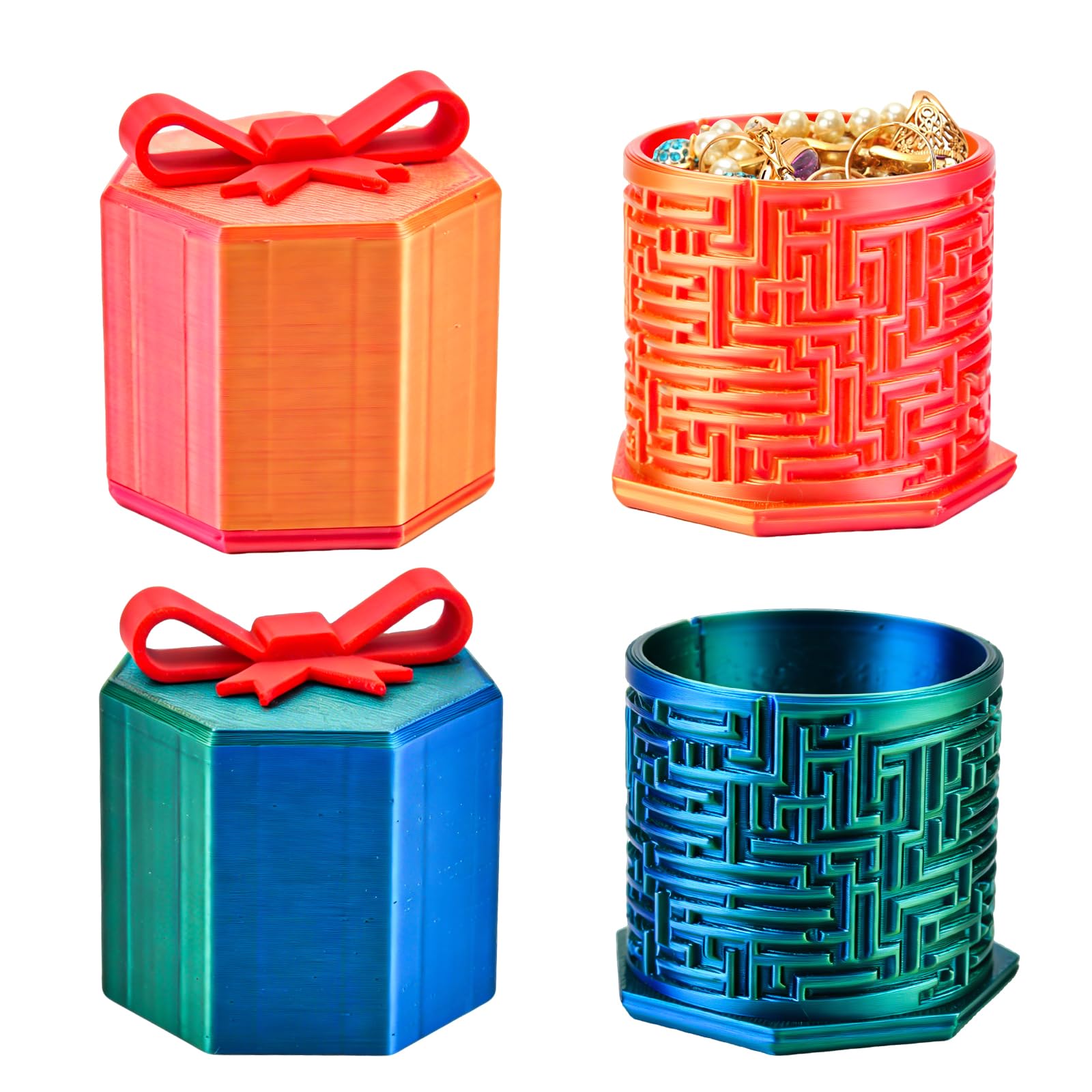2PCS 3D Printed Maze Puzzle Box, Mystery Box for Money Gift Storage