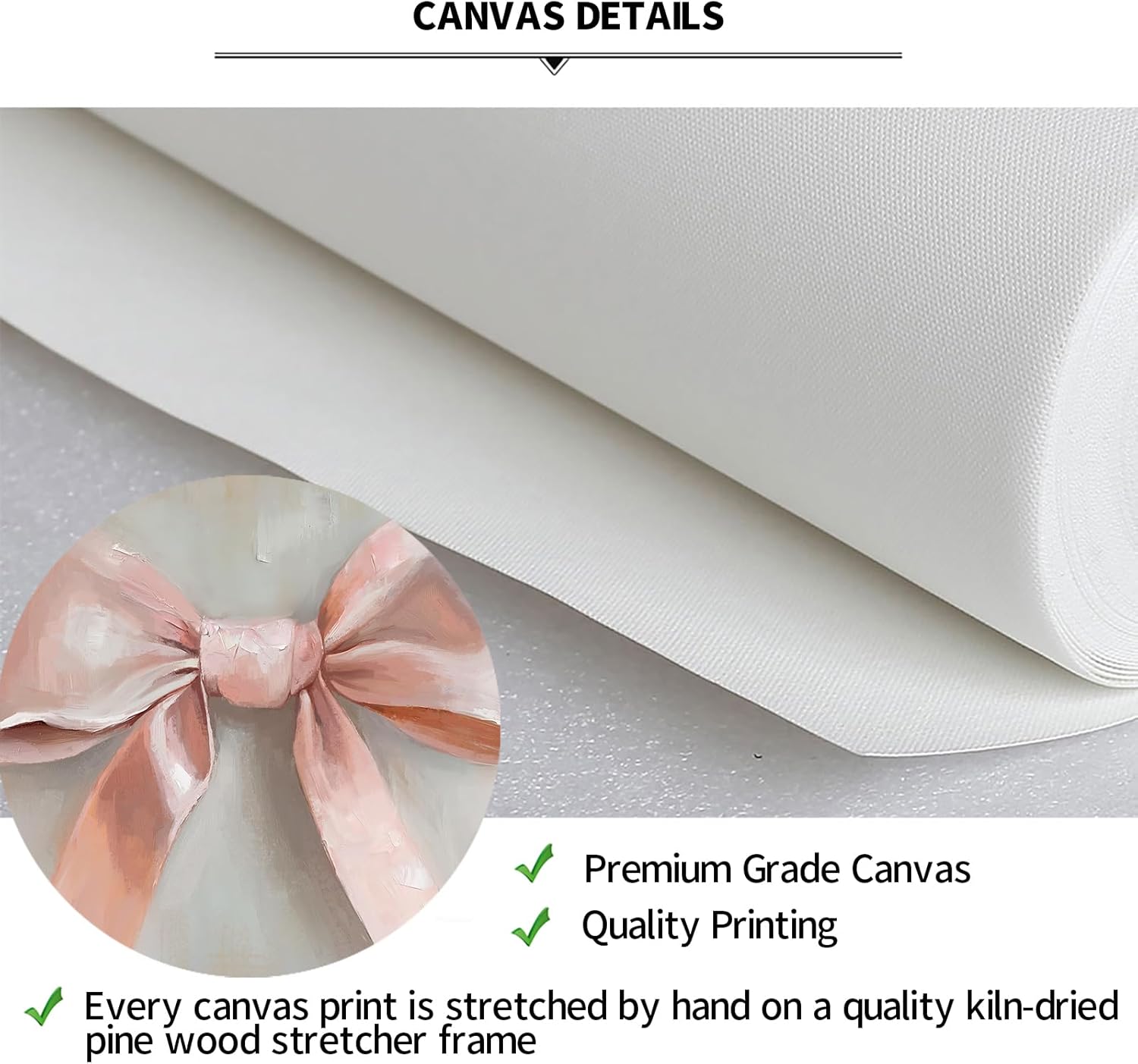 iKNOW FOTO Preppy Pink Bow Wall Art Bowknot Aesthetic Girly Canvas Print for Nursery, Dorm, Girl's Room, Bedroom Decor, Cute Wall Art, Feminine Decor Framed Ready to Hang 16x24 Inches