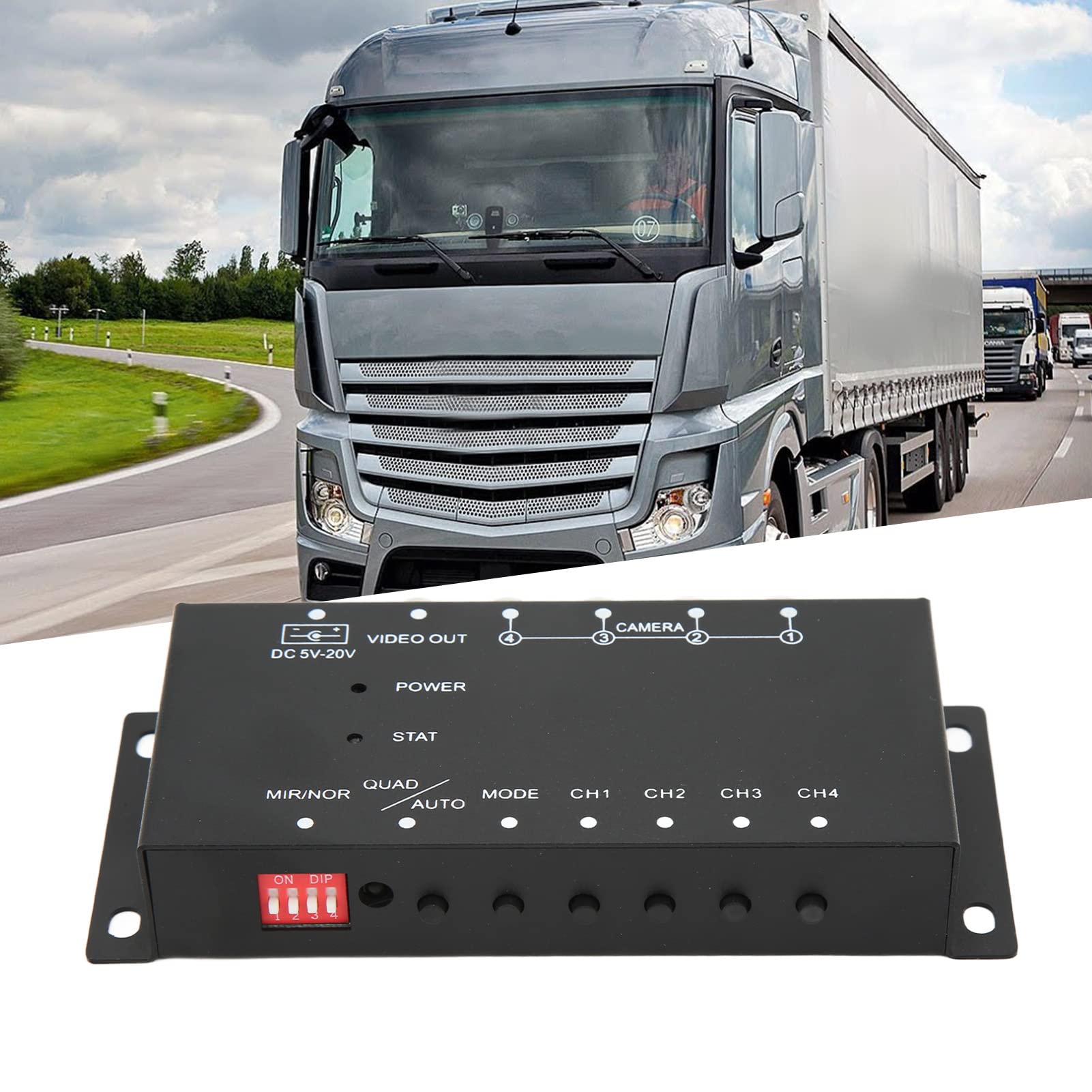 4-kanałowy Mobilny Wideorejestrator Samochodowy, Zestaw Wideorejestratora 720P MDVR Obsługa Karty Pamięci 64G Zdalne Sterowanie Mobilny Rejestrator Cyfrowy do Samochodów Ciężarowych łodzi RV Boat Bus