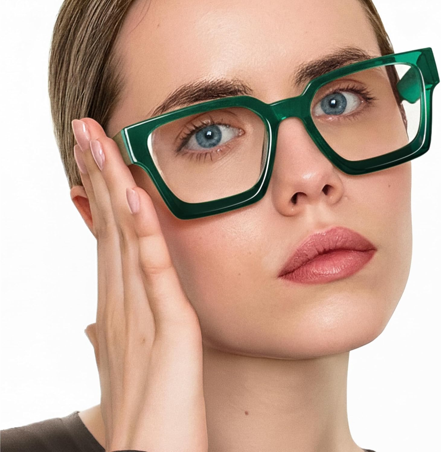livho Oversized Eyewear Frame for Woman and Men - Rectangle Fashion Glasses for Computer, Chic Preppy Frame - Image 2