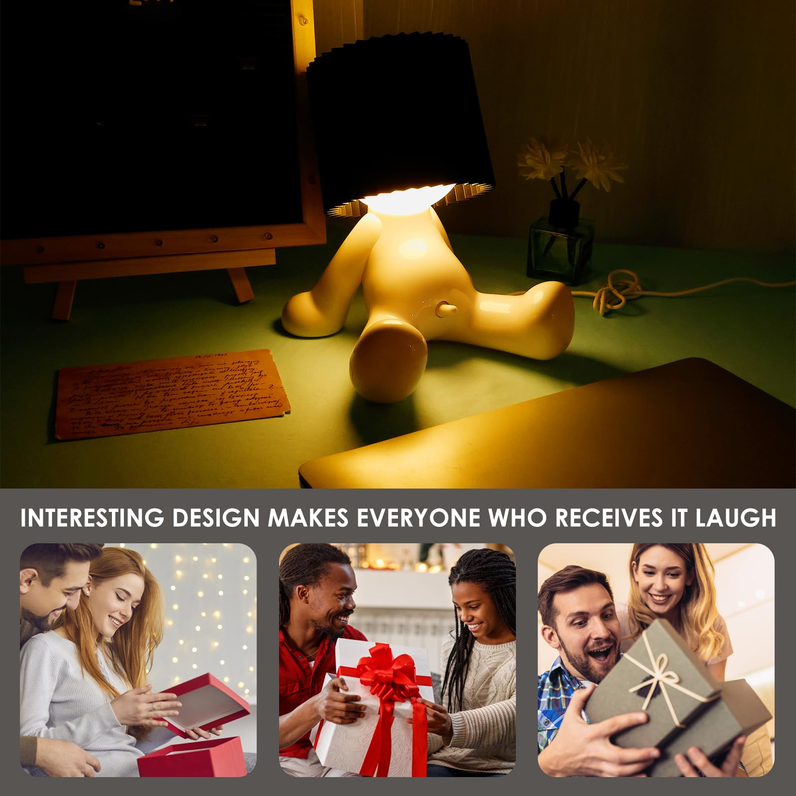Gatphy Shy Boy Table Lamp A Little Shy Man Lamp Naughty Boy Desk Light Soft Warm Night Light Bedroom Table Lamps Funny Bedside Night Lamps for Home Bedroom Decoration - Image 4