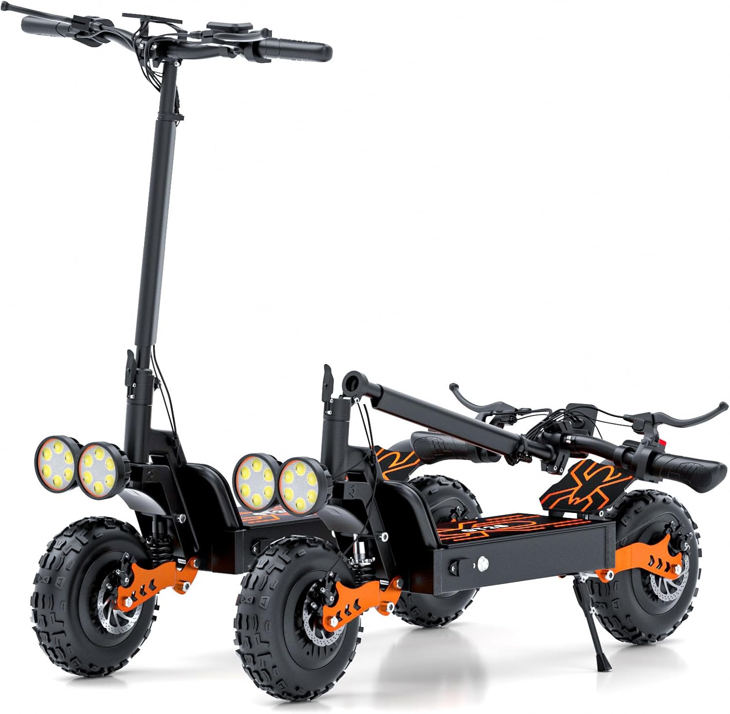 Off Road Electric Scooter for Adults, 3000W Dual Motors, Up to 35 MPH & 70 Miles Range, 48V 20Ah Battery, 11" All-Terrain Tires, NFC Unlock, Foldable Fast E-Scooter, Dual Suspension for Commuting