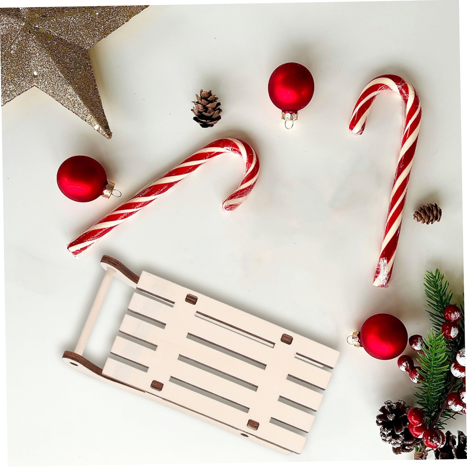 MAGICLULU 5 Sätze Weihnachtsschlitten Ornamente Mini Weihnachtsdekoration Für Den Schreibtisch Weihnachtsschmuck Weihnachtsfenster Clips Tischschlitten Miniatur Vintage 12 Stück * 5