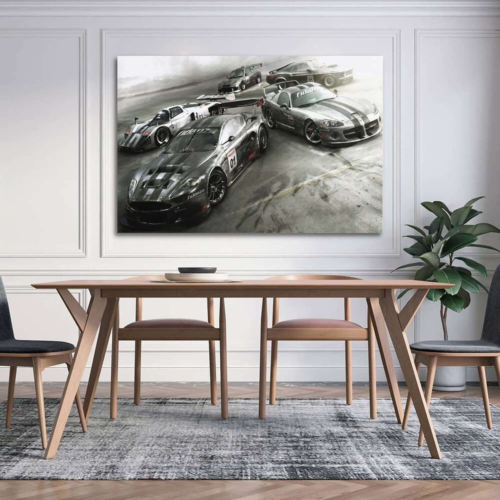 Poster Photo Noir Et Blanc "Lumières De Voiture La Nuit" - Impression Fine Art, Tailles A4 à A0, Décoration Murale - 7
