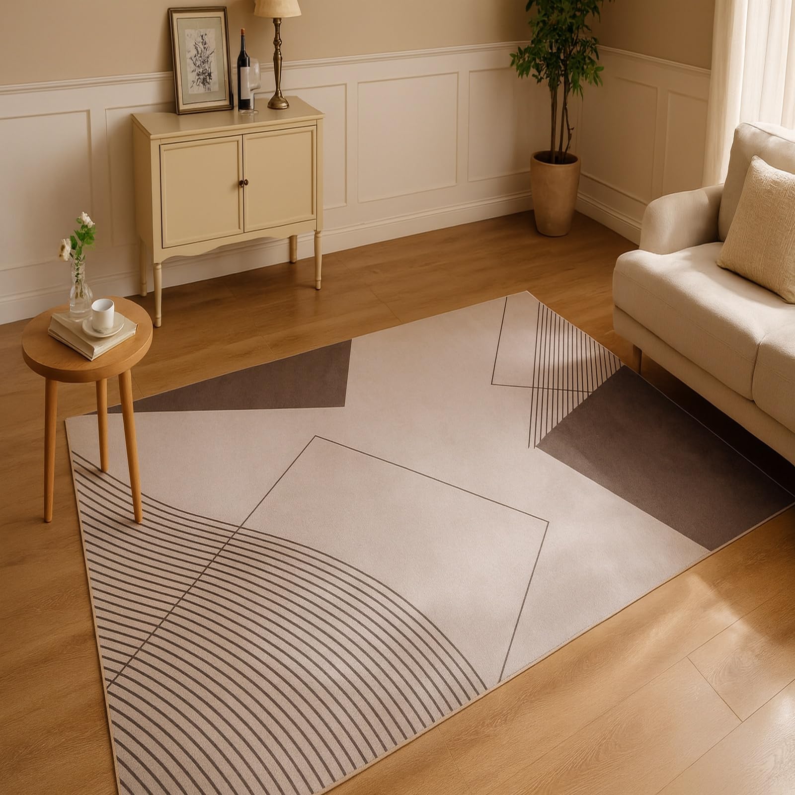 Tapis de salon facile d'entretien pour effacer les taches dans une entrée
