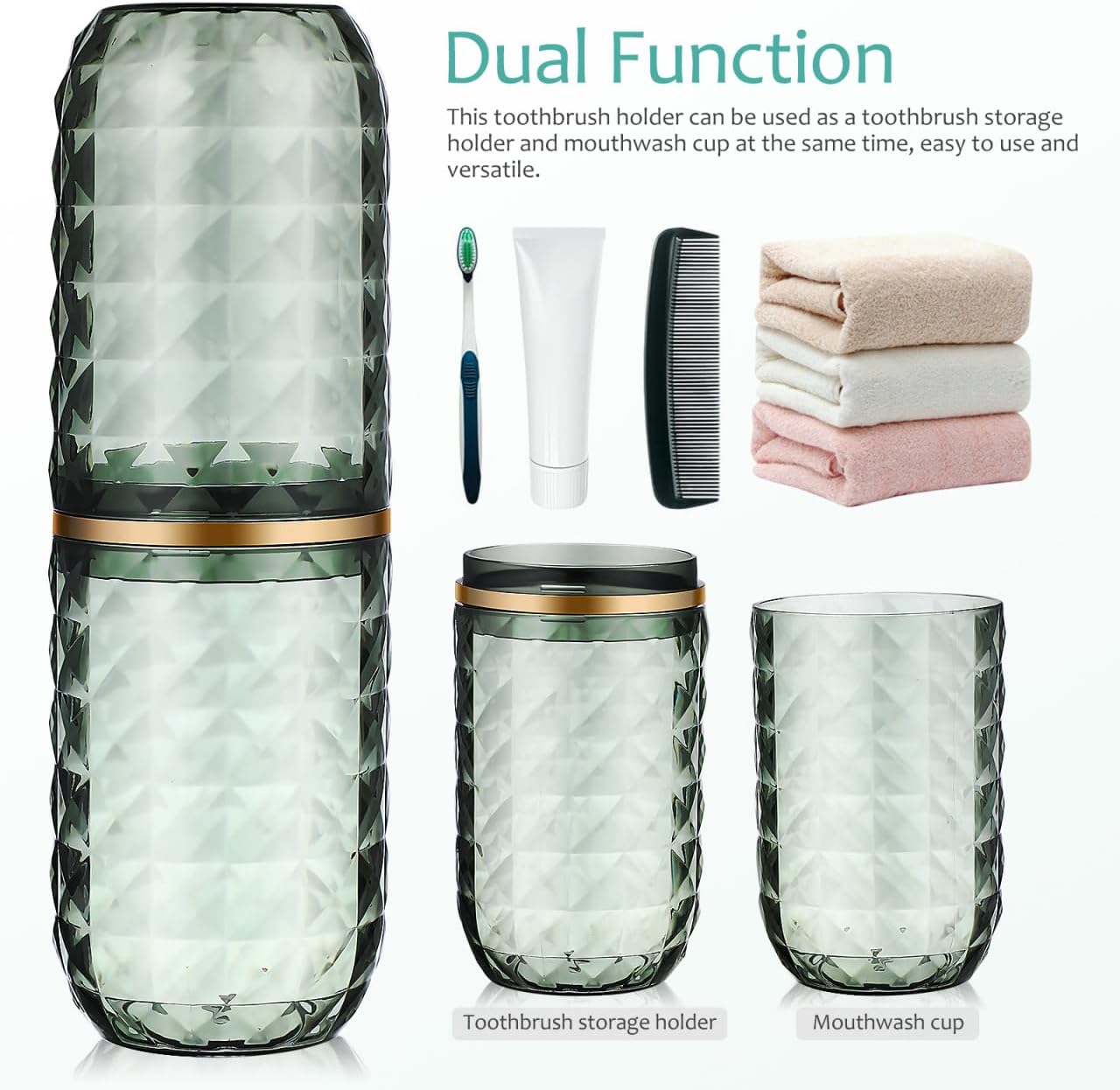 Didiseaon 2PCS Travel Toothbrush Case Portable Toothbrush Holder Cup Storage Container for Home Bathroom Trip School (2) image 3
