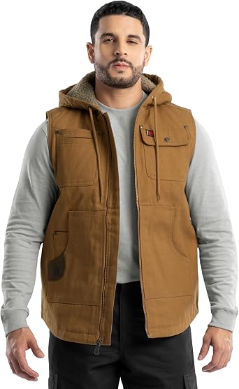Wrangler Mens Quilted Lined Vest With Hood