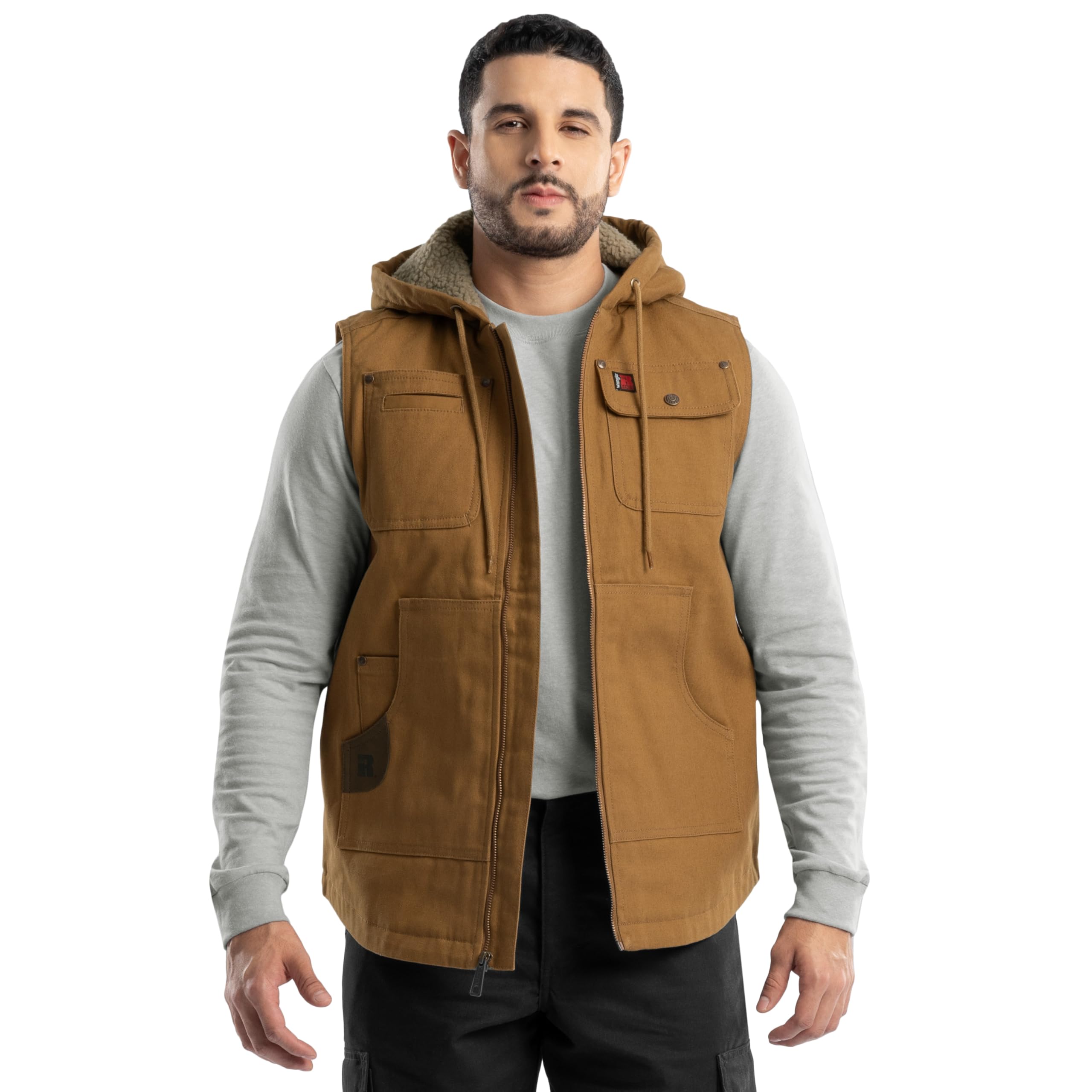 Wrangler Men's Sherpa Lined Vest with Hood