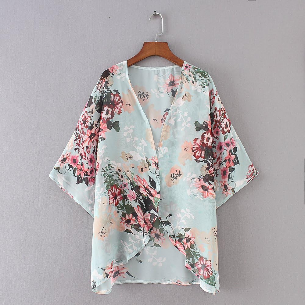 CASURESS Women's Cardigan-Sheer Kimono Loose Summer Floral Print Cover Ups - Image 4