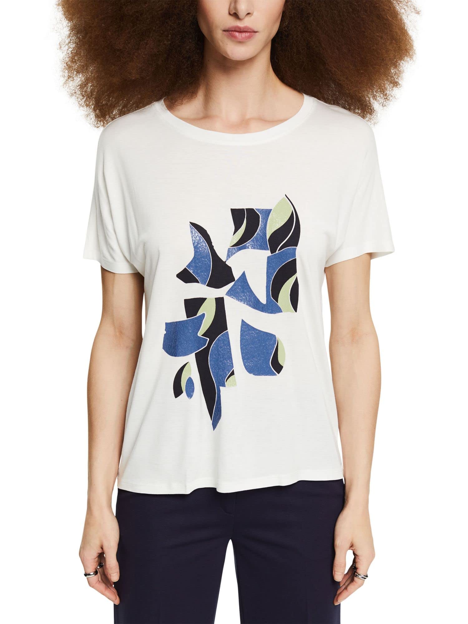 T-Shirt Écru à Manches Courtes pour Femme - ESPRIT