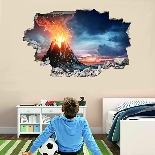 Miniatura 55 de Calcomanía de pared de animales, tatuaje de pared 3D de tiburón destrozado, removible, calcomanías de pared para habitación, calcomanías