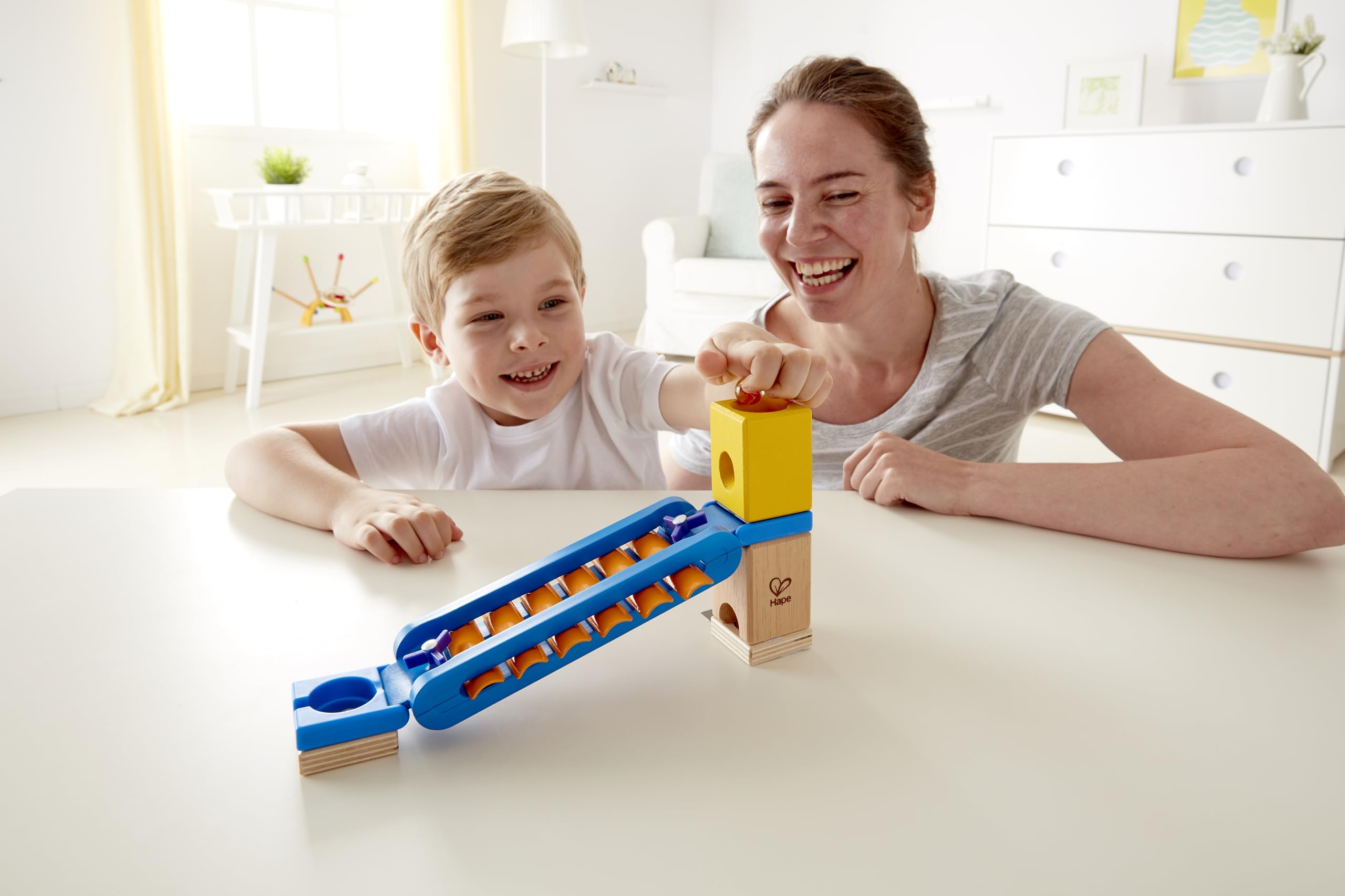 Hape E6022 Quadrilla Sonic Playground, Wooden Marble Run Accessories - Educational Construction Toys for 4 Years and Up