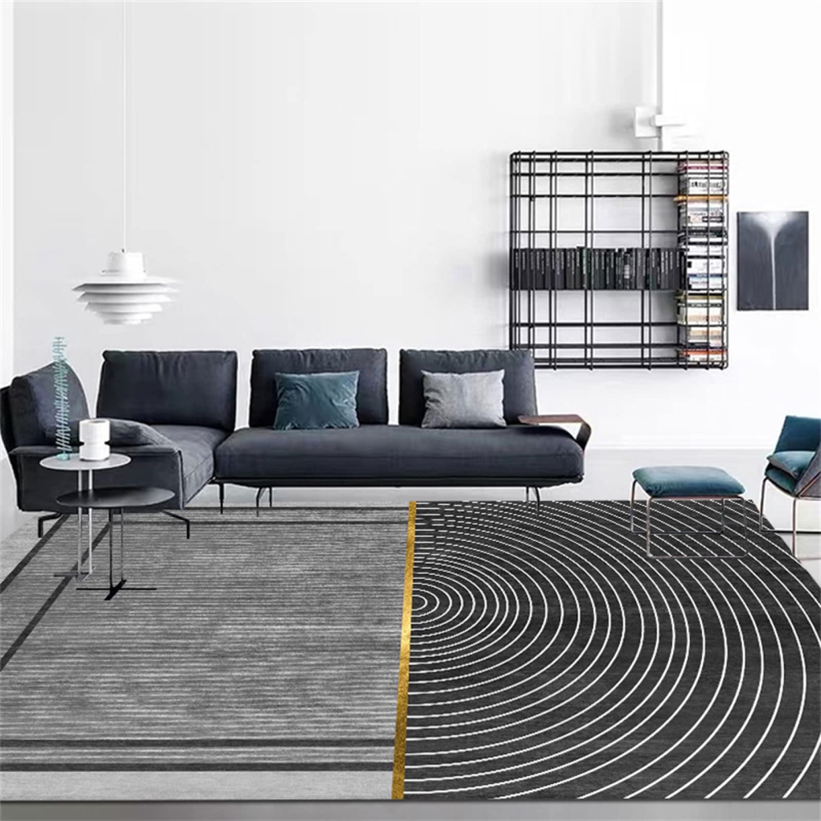 Tapis de cuisine pour sol gris clair grand format séjour
