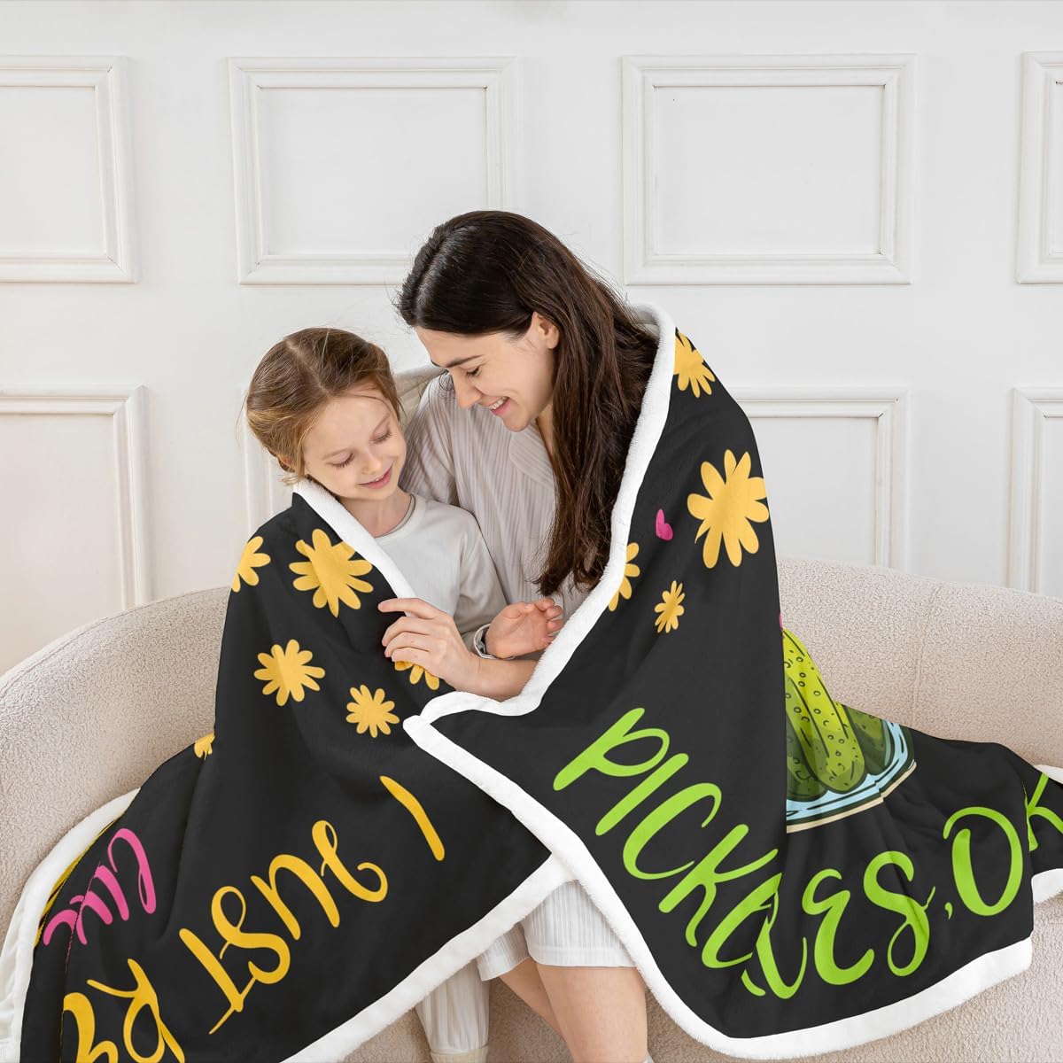 Erosebridal Cartoon Cute Cucumbers Green Fleece Twin Size Throw Blanket, Kids Watercolor Pickles Funny Food Blanket for Girls Boys, Vegetable Nature Plant Fluffy Bed Blanket
