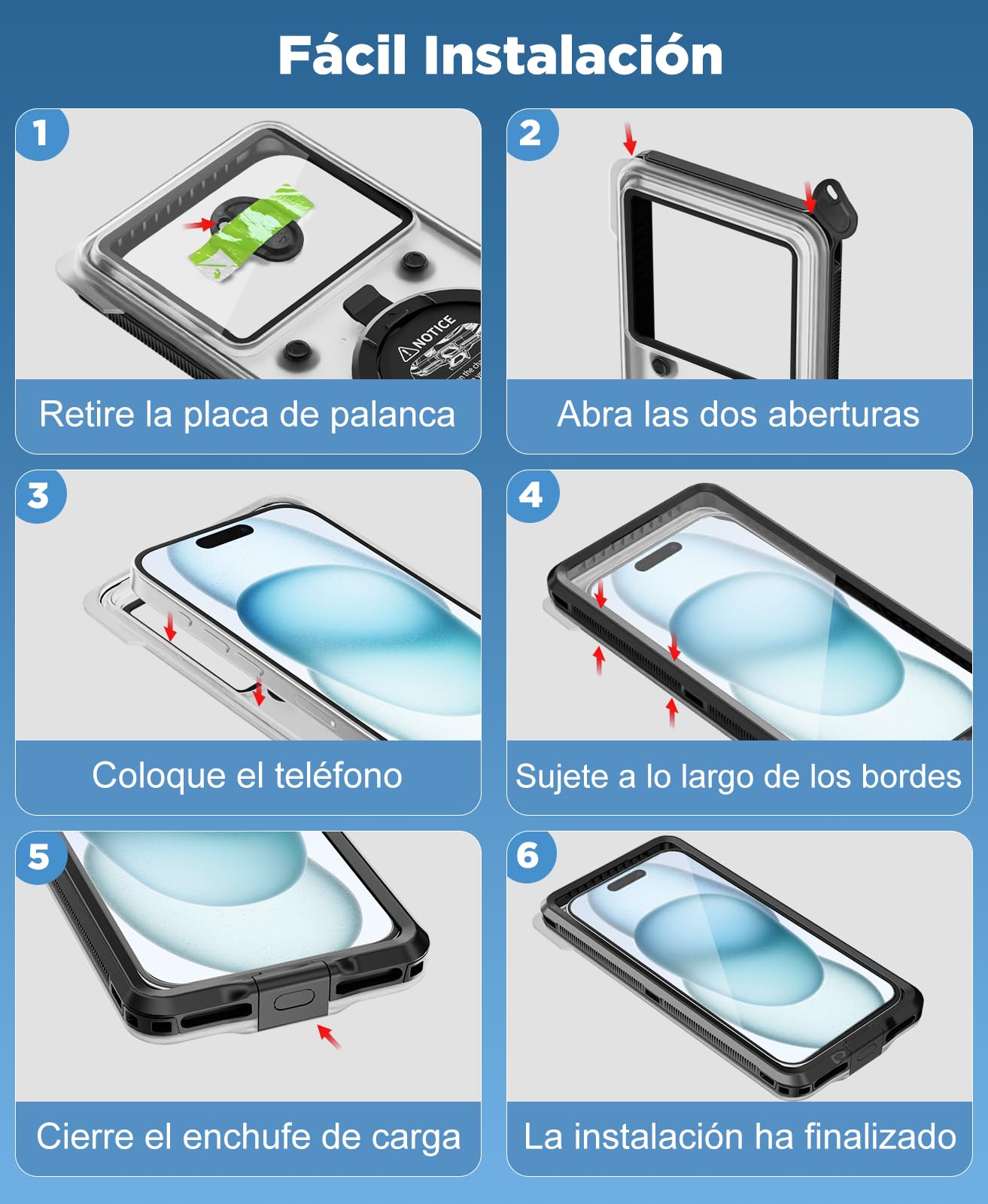 Beeasy Funda Impermeable Móvil Universal, Buceo Profesional IPX8 30M Subacuático Carcasa de Fotografía, Bolsa Acuatica Sumergible para iPhone Samsung Xiaomi Huawei, para Playa Submarinismo Surf