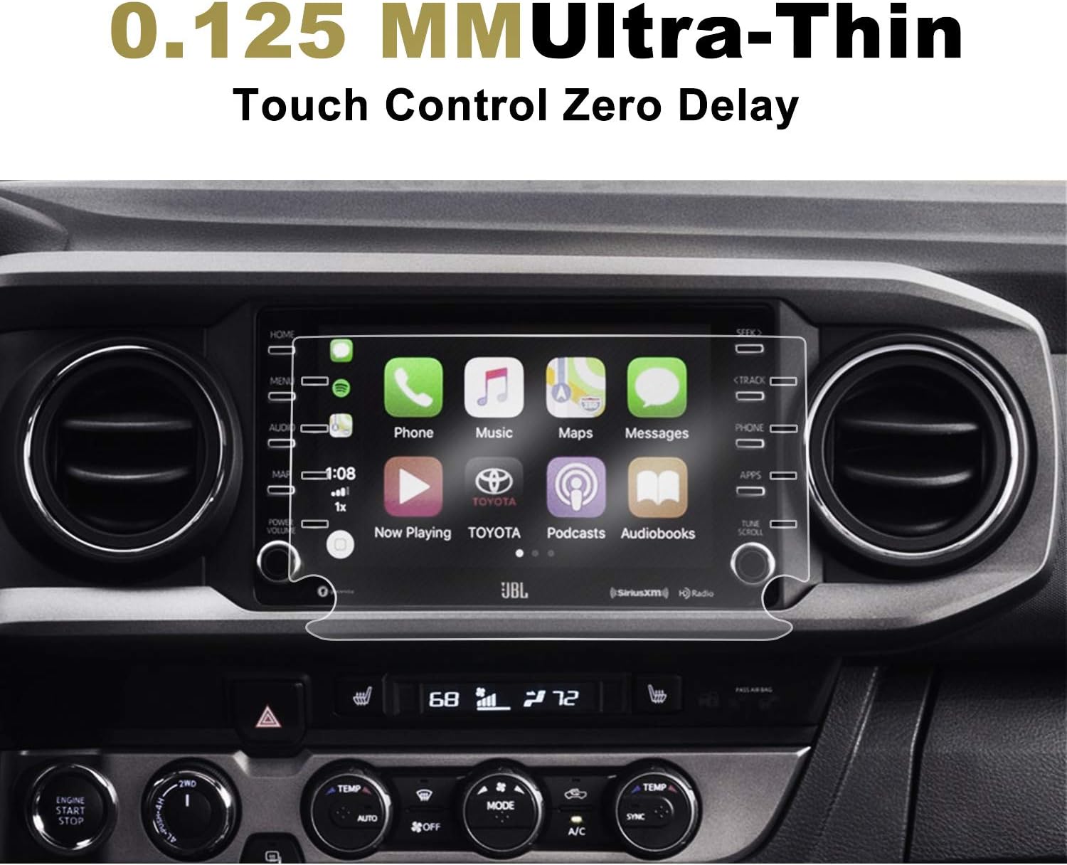 2Pack LFOTPP 2019 2020 Tacoma 8-Inch Control Screen Protectors, PET Plastic Center Touch HD Crystal Clear in-Dash Navigation Protective Film