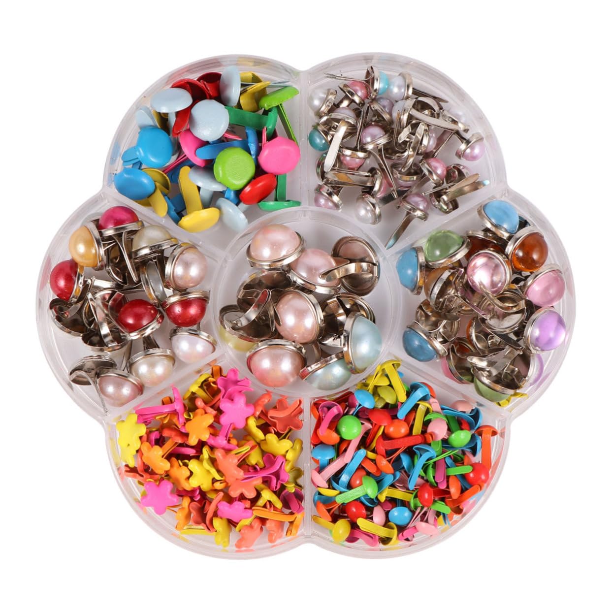 ARTIBETTER DIY Craft Brads Handmade Two Prong Nails 6-12mm Mixed Metal Mushroom Nails Boys and School Office Projects