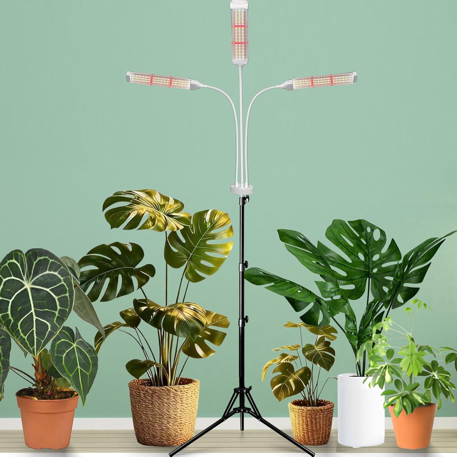 315 LED Grow Lights for Indoor Plants Full Spectrum, LED Plant Light with Stand, Adjustable Height, Plant Grow Lights with Auto 4/8/14/H Timer for Indoor Tall Plants.