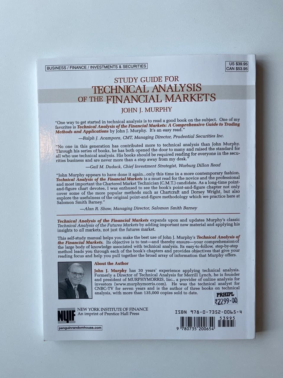 Study Guide to Technical Analysis of the Financial Markets: A Comprehensive Guide to Trading Methods and Applications (New York Institute of Finance S) image 2 of 5 0735200653