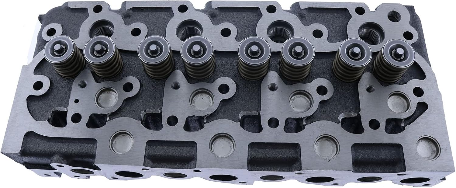 HOLDWELL Complete Cylinder Head with 10 Water Holes 6660966 6598127 15422-03044 Compatible with Kubota V1702 V1702-B V1702B V1702E V1702A V1702T Engine Bobcat 442 645 733 743 1600 3023 Loader