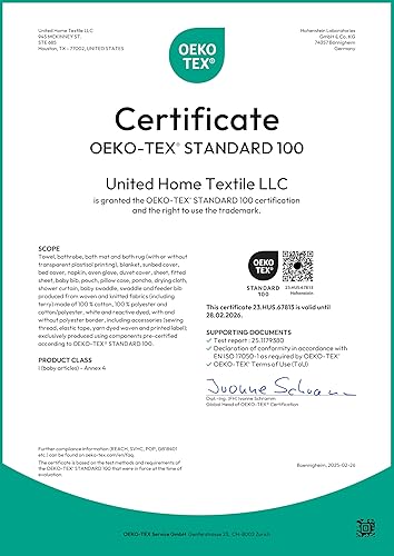 Miniatura 7 de Cotton Paradise - Set de 4 toallas de baño 100% de algodón turco, suaves y absorbentes, color azul marino, 27 x 54in